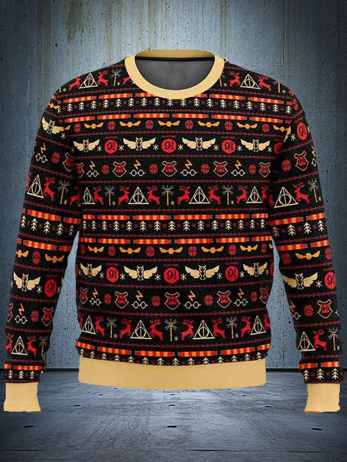 Fun Print Christmas Pullover Sweatshirt