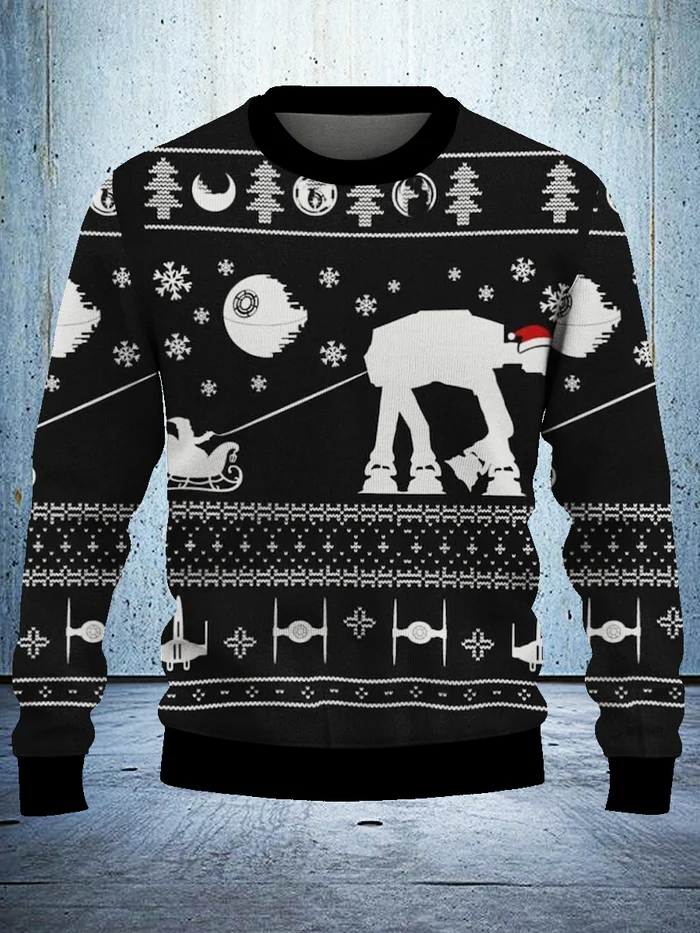 Fun Print Christmas Pullover Sweatshirt