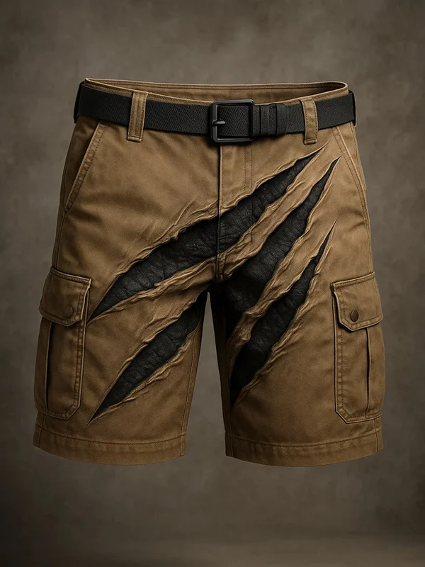 Men's Retro Outdoor American western style Multi-Purpose Cargo Shorts
