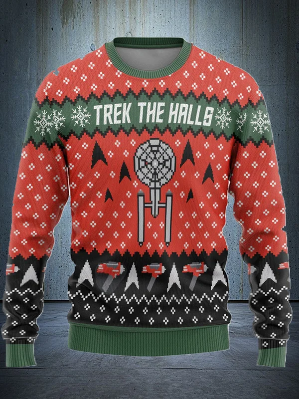 Fun Print Christmas Pullover Sweatshirt