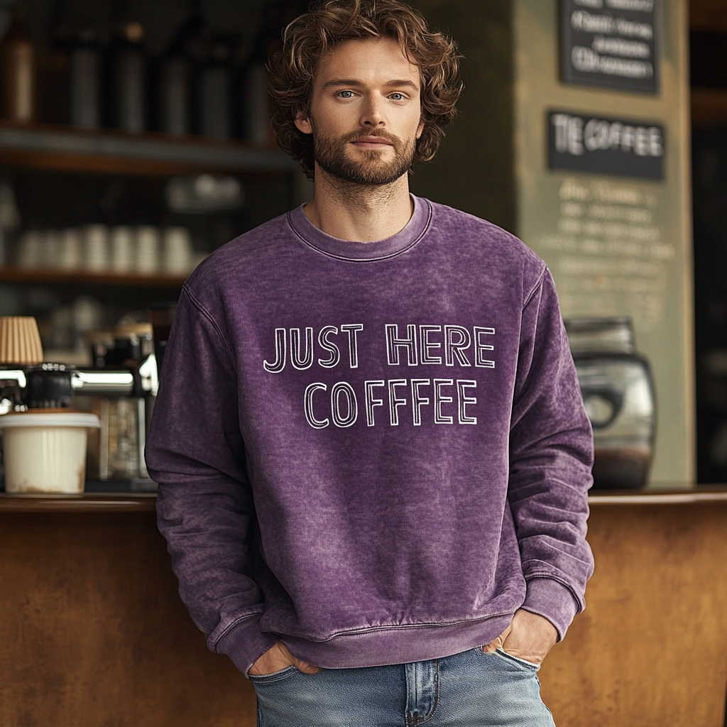 High-end vintage distressed washed sweatshirt with high quality 100% cotton
