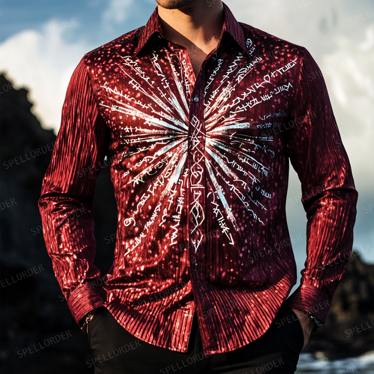 Classic aesthetic design men casual vacation cotton shirt