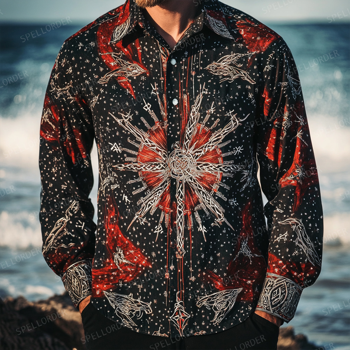 Classic aesthetic design men casual vacation cotton shirt