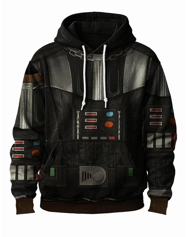 Men's Casual Planet Art Print Hoodie