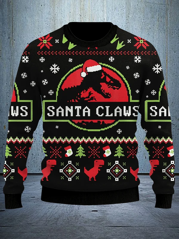 Fun Print Christmas Pullover Sweatshirt