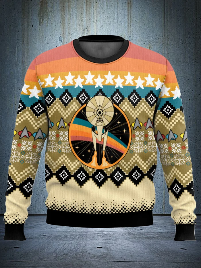 Fun Print Christmas Pullover Sweatshirt