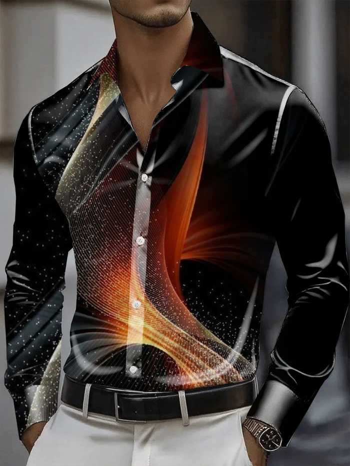 Men's Satin Luxe Long Sleeve Button Down Shirt