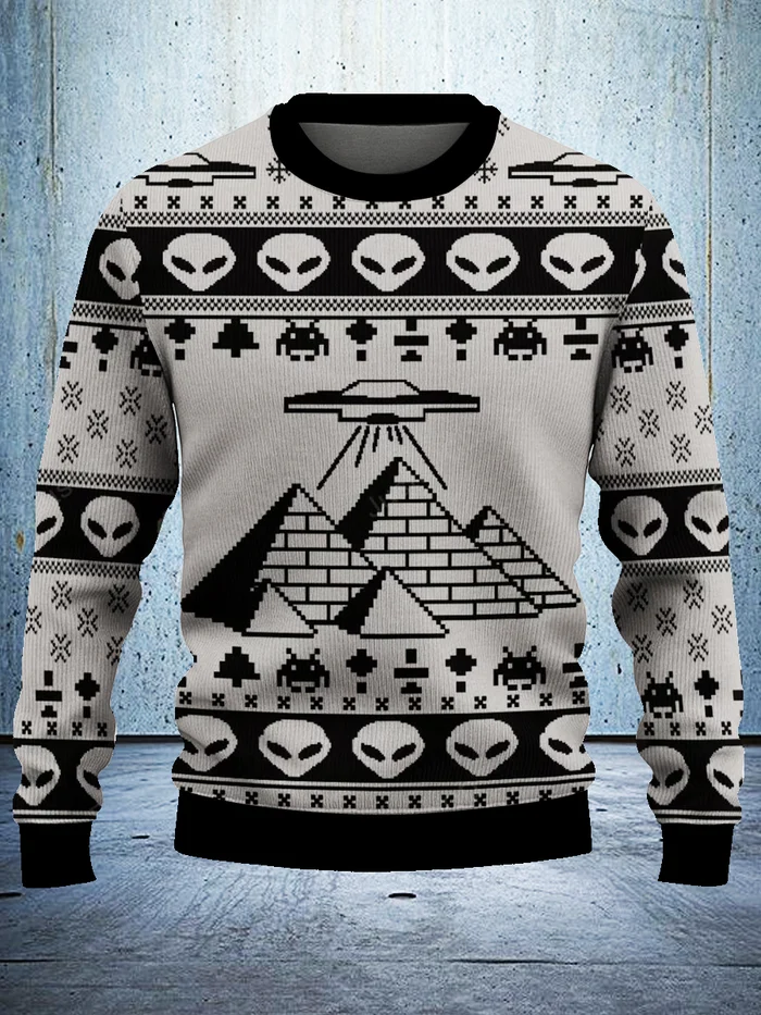 Fun Print Christmas Pullover Sweatshirt