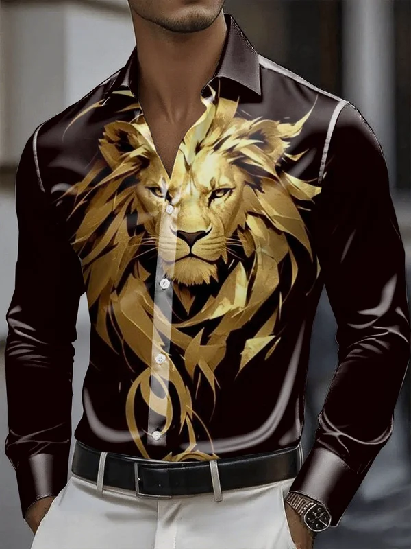 Men's Satin Luxe Long Sleeve Button Down Shirt