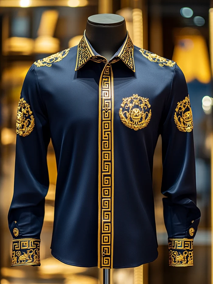 Men's Satin Luxe Long Sleeve Button Down Shirt