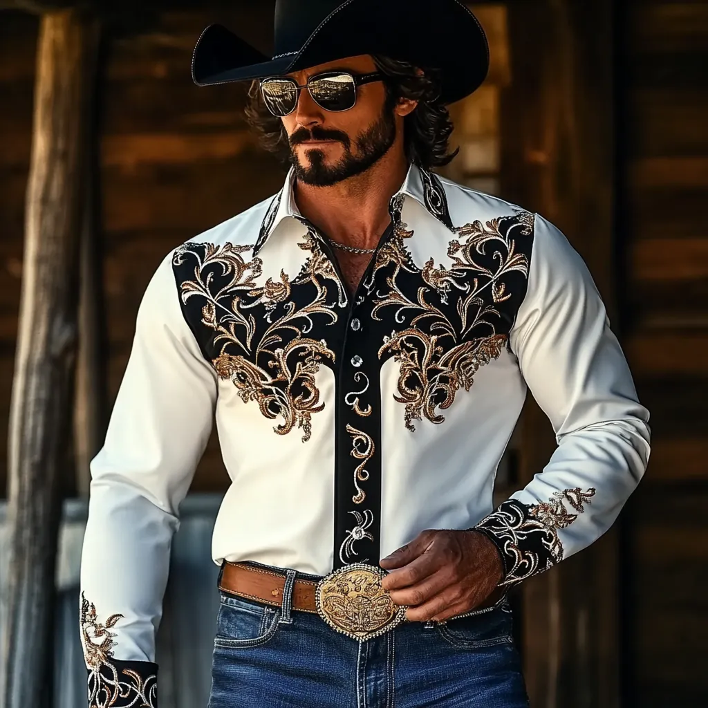Retro American western cowboy shirt 