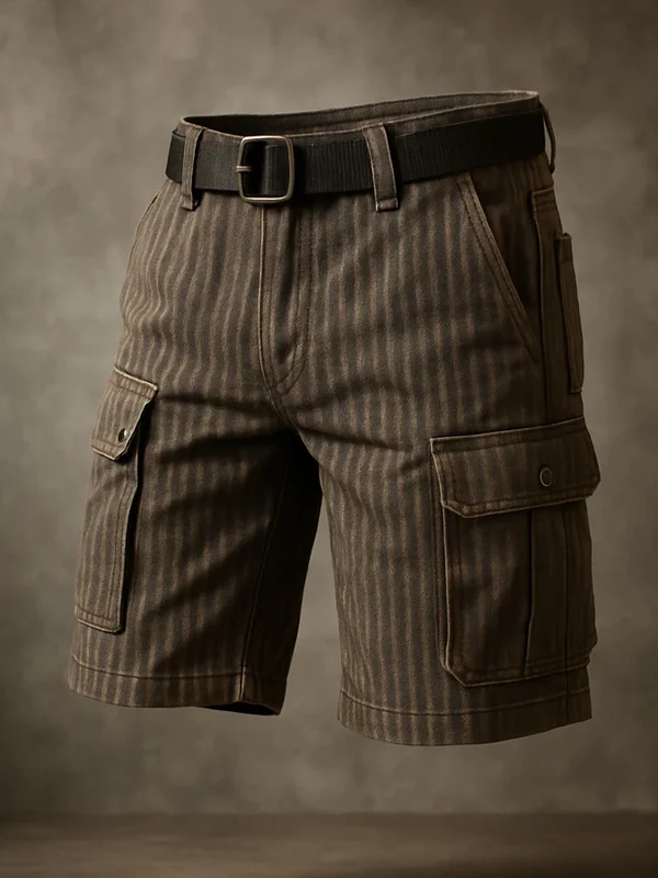 Men's Retro Outdoor American western style Multi-Purpose Cargo Shorts