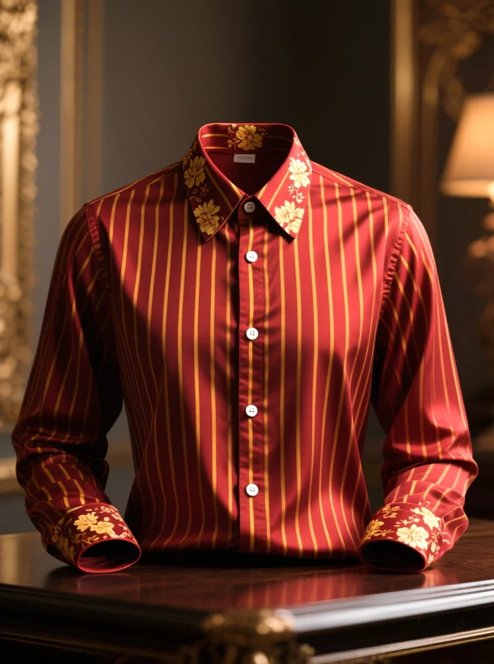 Men's Satin Luxe Long Sleeve Button Down Shirt