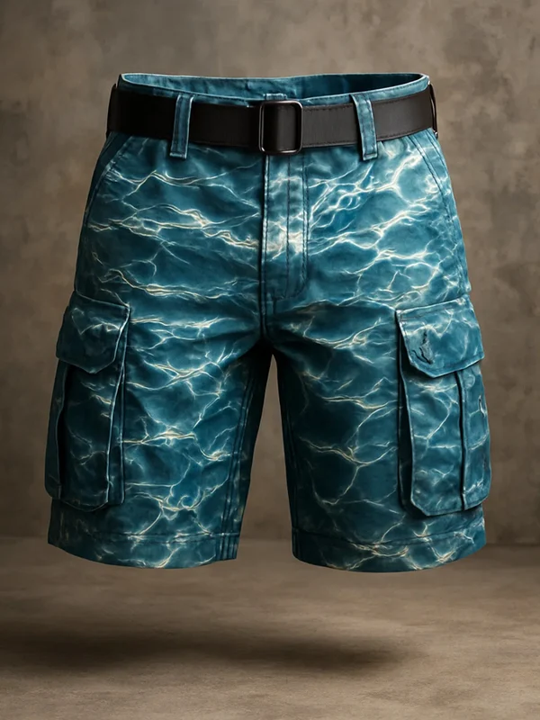 Men's Retro Outdoor American western style Multi-Purpose Cargo Shorts