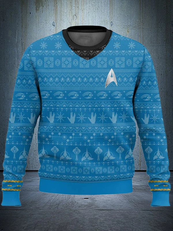 Fun Print Christmas Pullover Sweatshirt