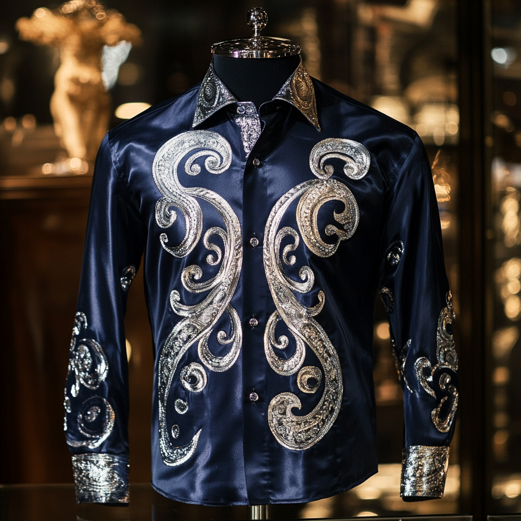 Exclusive Custom Designed Paisley Pattern Long Shirts-100% Good Quality High Elasticity 
