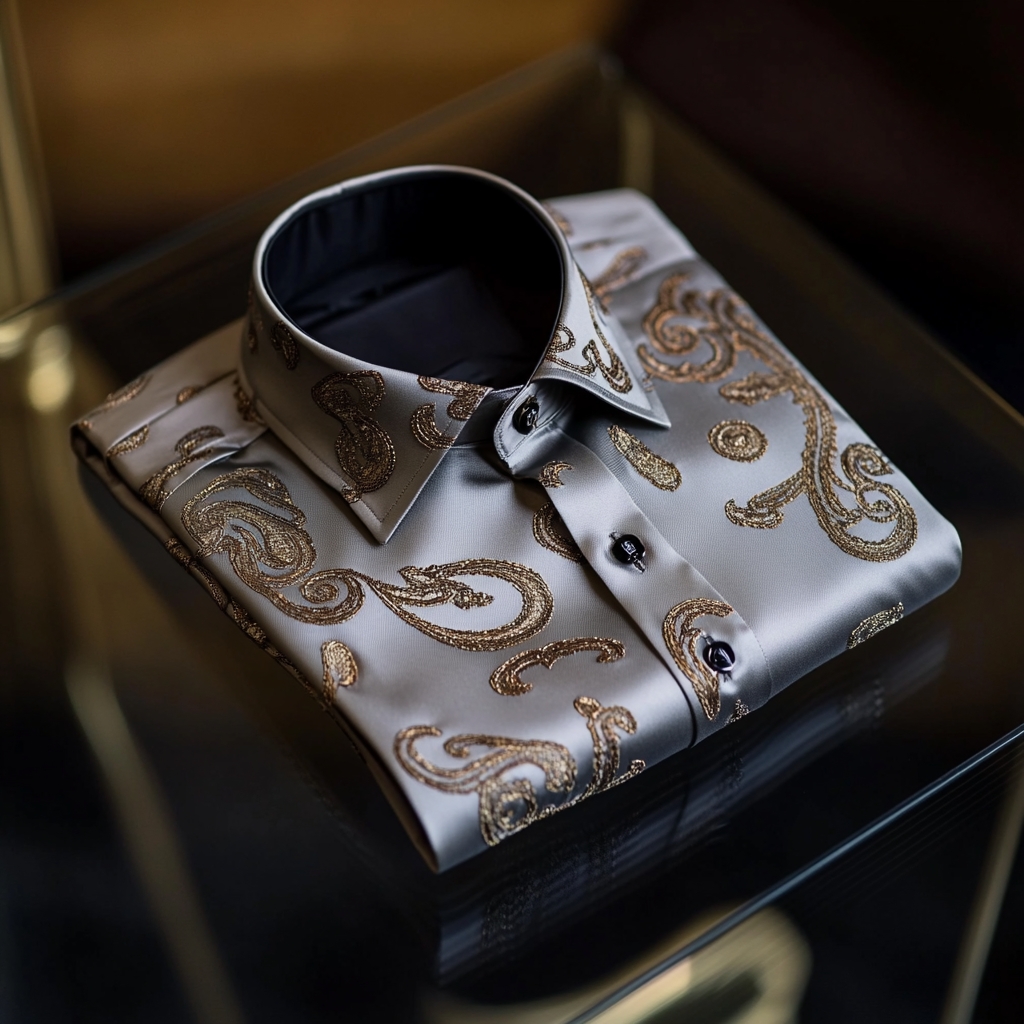 Exclusive Custom Designed Paisley Pattern Long Shirts-100% Good Quality High Elasticity 