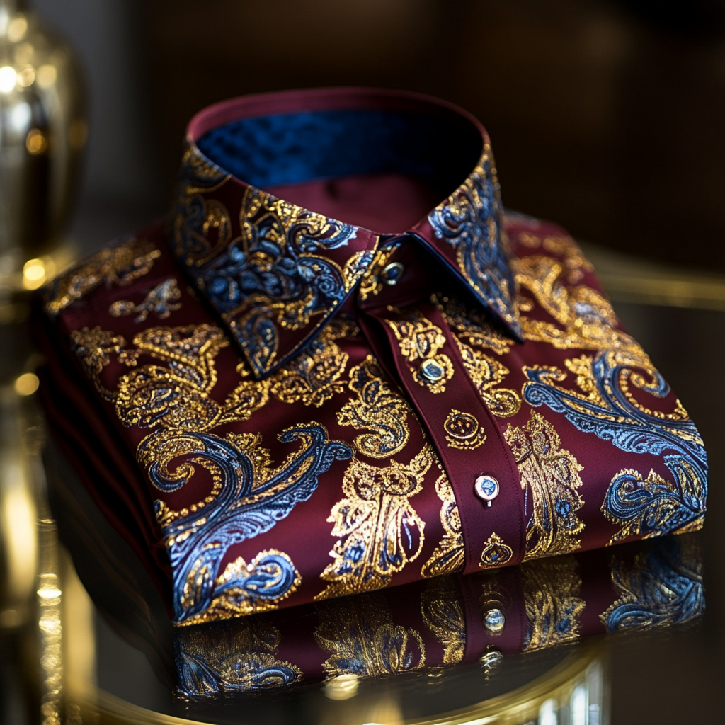 Exclusive Custom Designed Paisley Pattern Long Shirts-100% Good Quality High Elasticity 