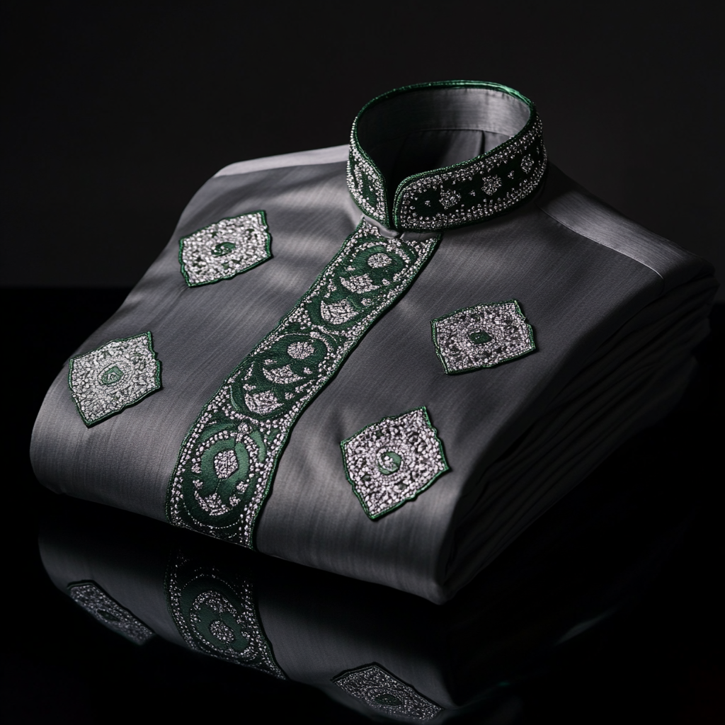 Luxurious and high-end Men's stand collar shirt floral patterns impeccable craftsmanship business leisure vacation long sleeve shirt