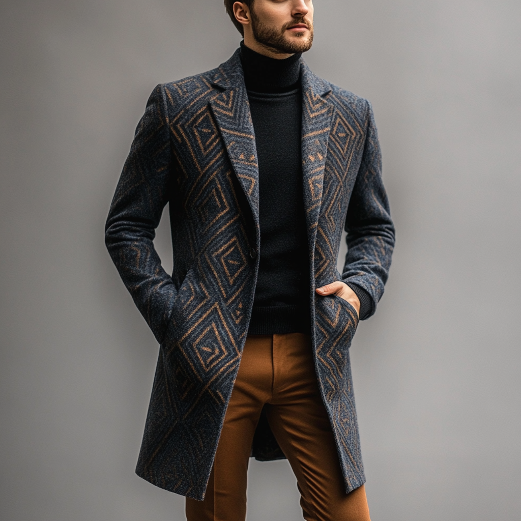 Men's Blazer  Business Casual Fashion Print Jacket Suit  Jacke Anzug