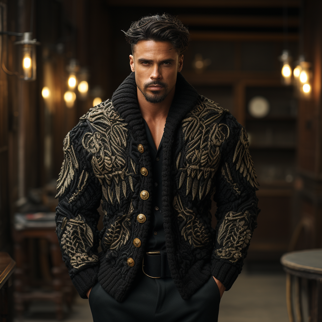 Men's Premium Knit Cardigan Jacket Very thick and warm