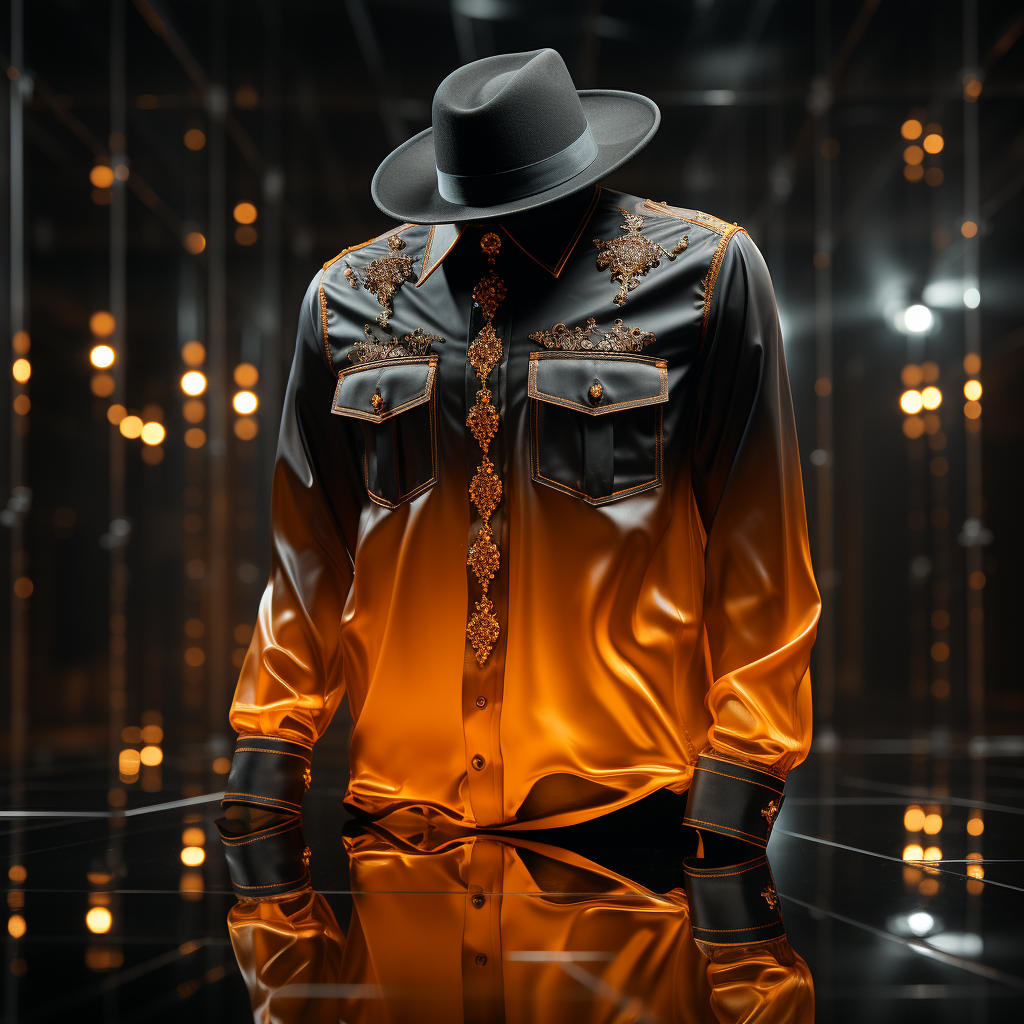  Unique western-inspired men’s luxurious silk long sleeve shirt