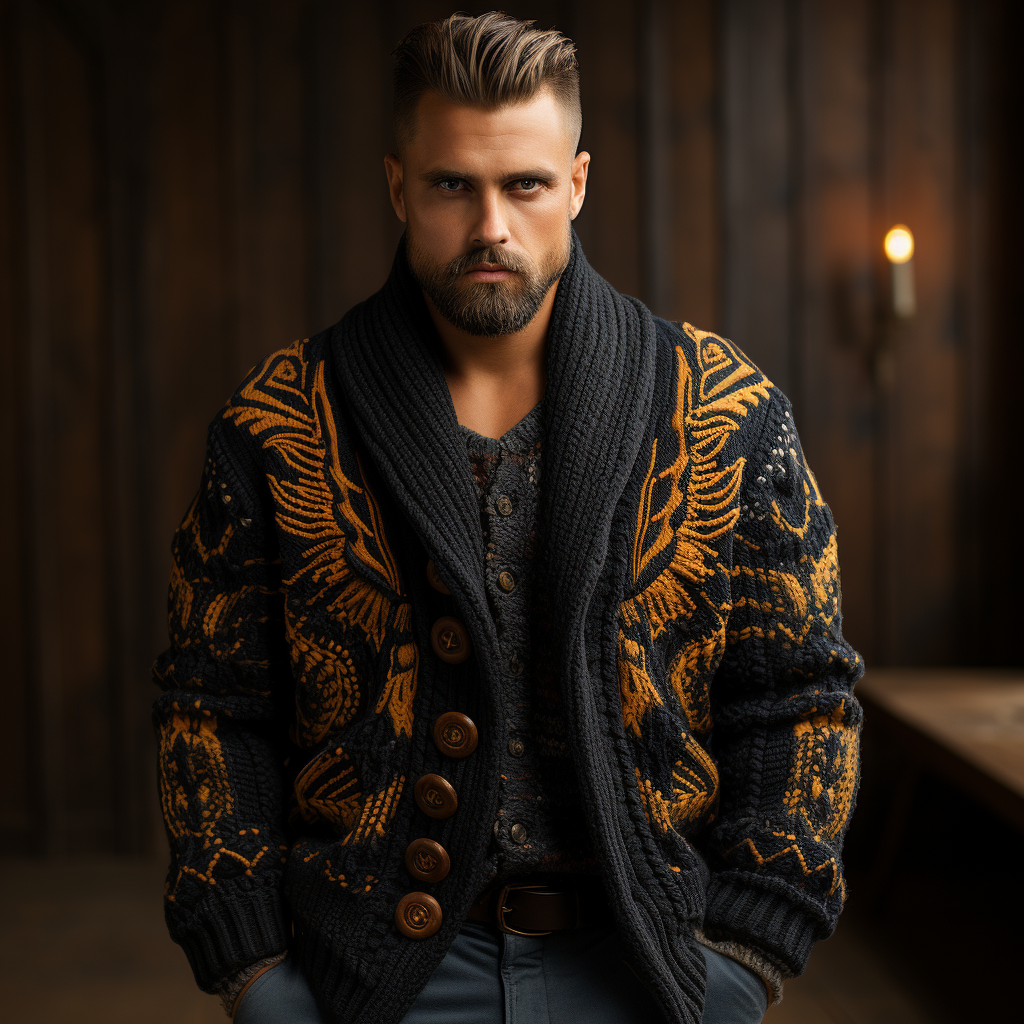 Men's Premium Knit Cardigan Jacket Very thick and warm