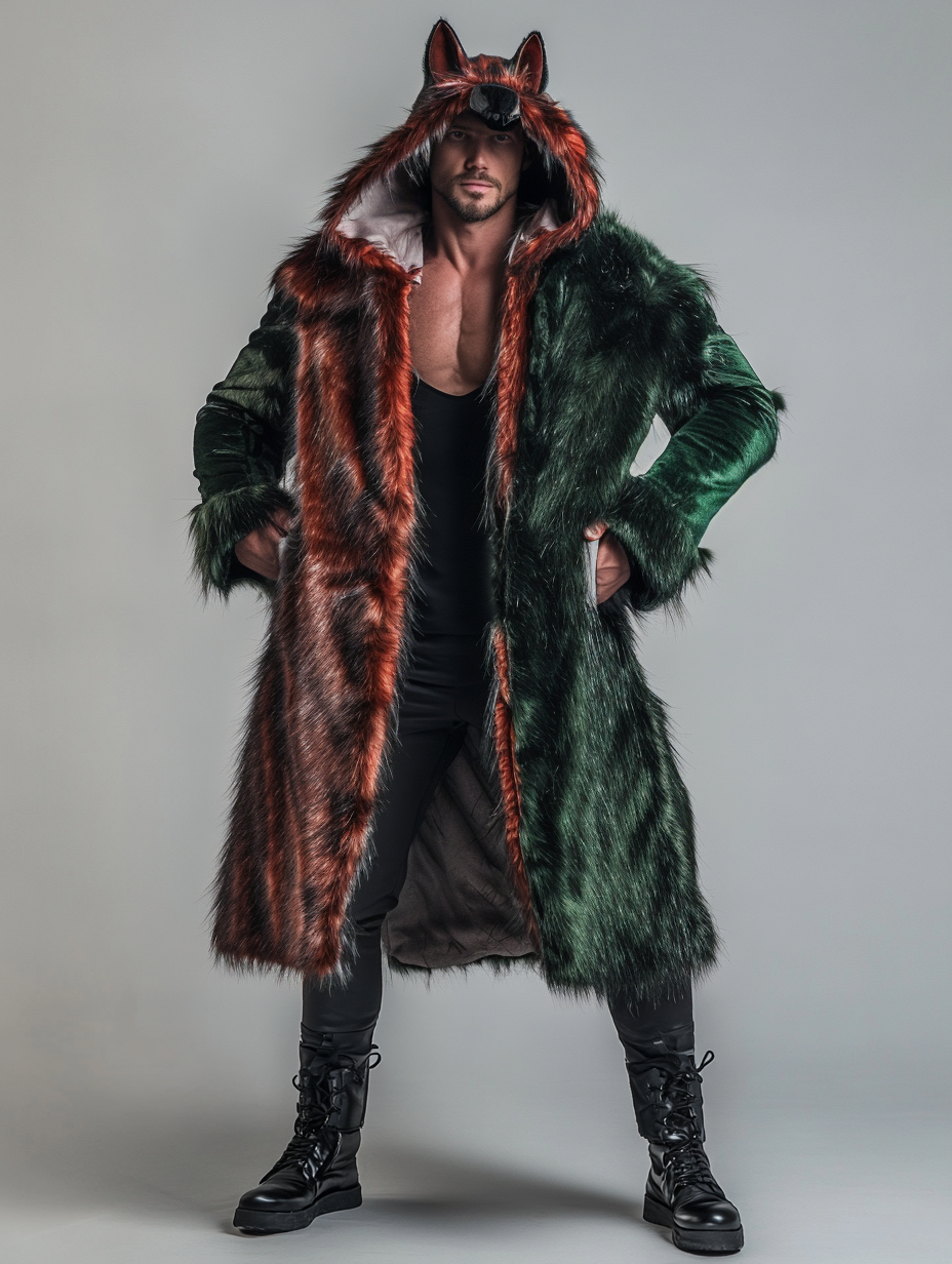 Men's Winter Fashion  Casual Outdoor Fur Coat Jacket  