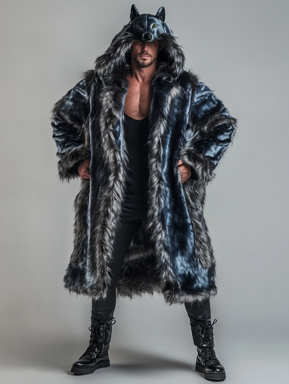 Men's Winter Fashion  Casual Outdoor Fur Coat Jacket  