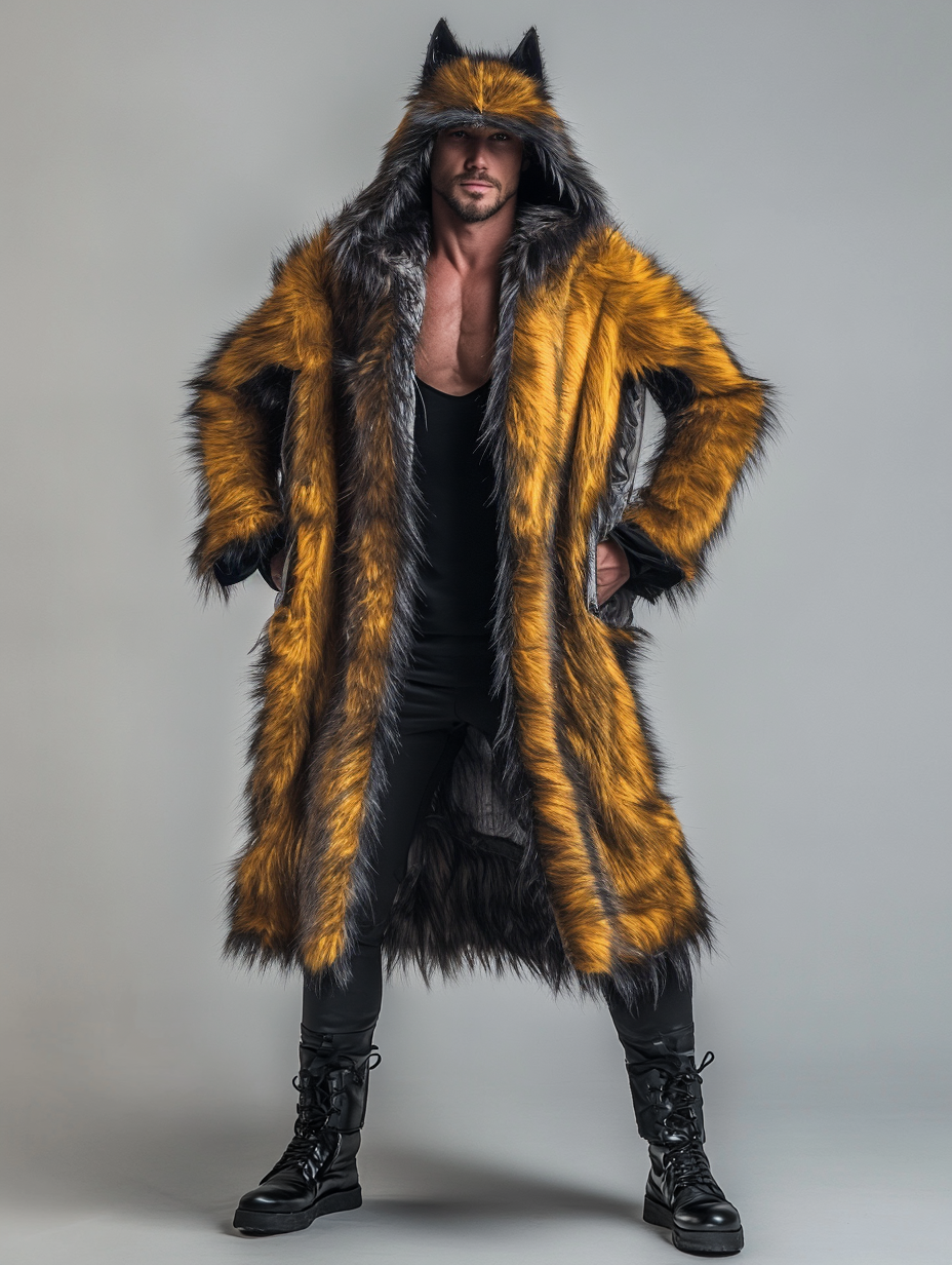 Men's Winter Fashion  Casual Outdoor Fur Coat Jacket  