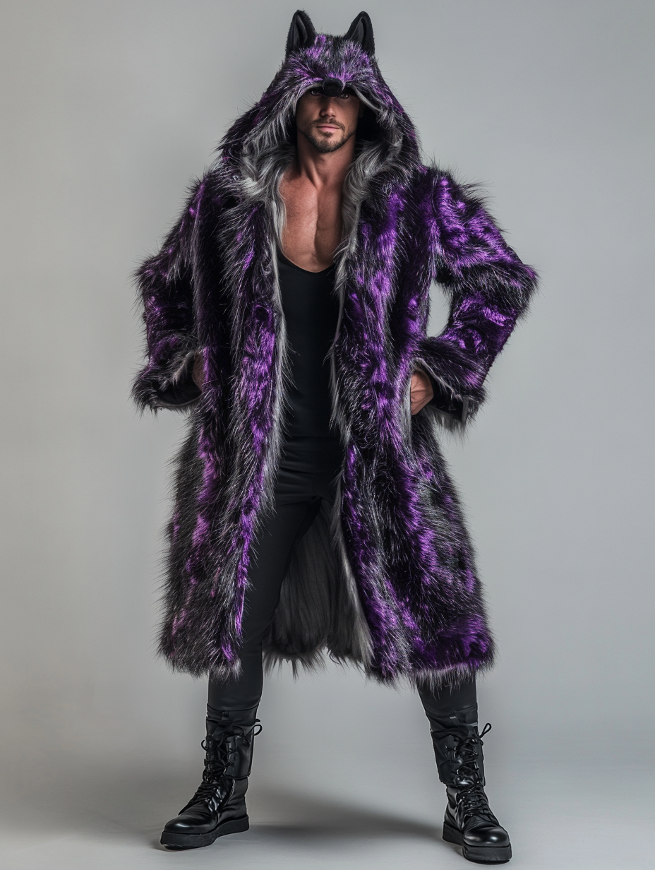 Men's Winter Fashion  Casual Outdoor Fur Coat Jacket  