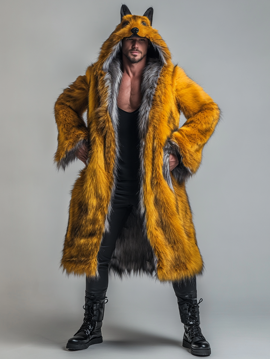 Men's Winter Fashion  Casual Outdoor Fur Coat Jacket  