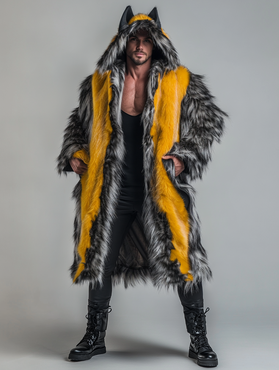 Men's Winter Fashion  Casual Outdoor Fur Coat Jacket  