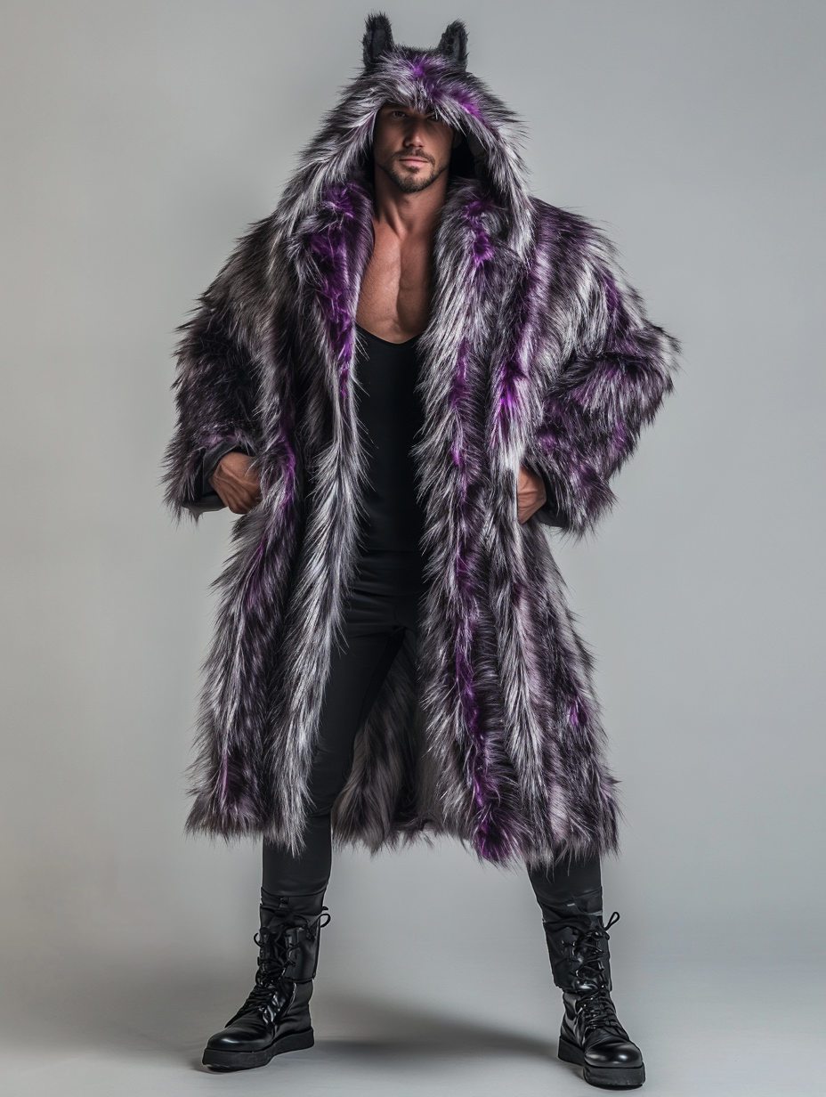 Men's Winter Fashion  Casual Outdoor Fur Coat Jacket  