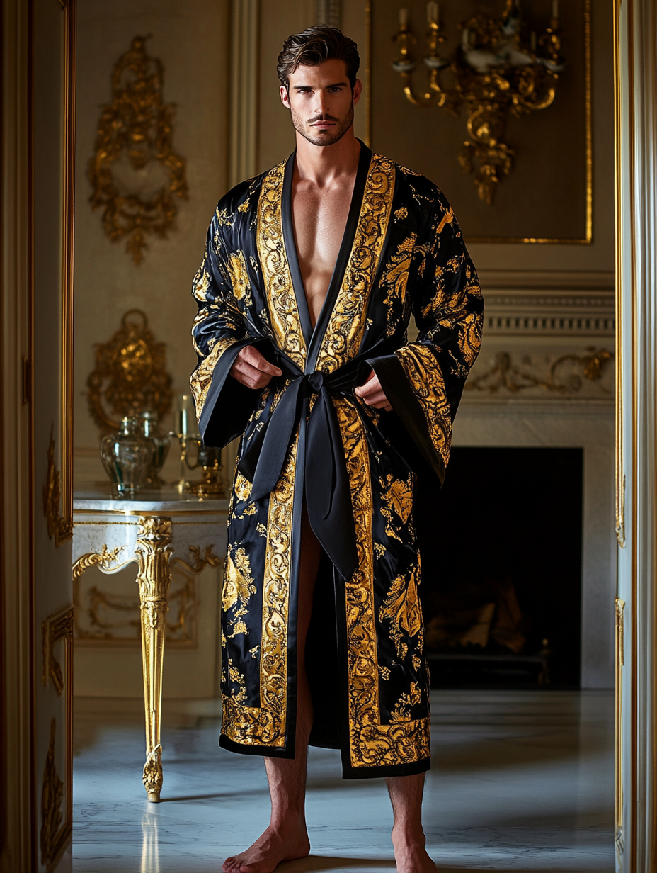 Men's Batik Robe  Royal Luxury Pajamas