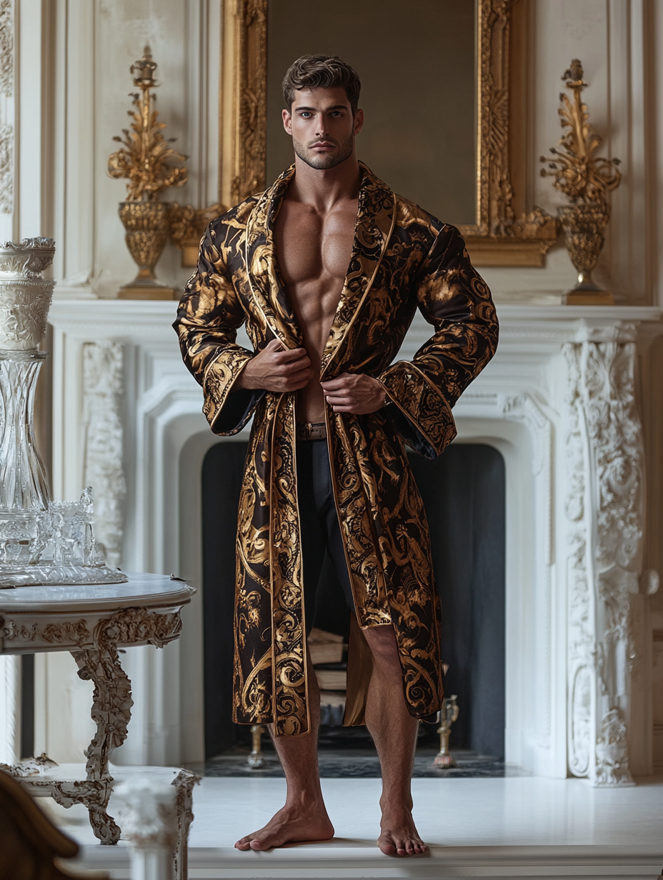 Men's Batik Robe  Royal Luxury Pajamas