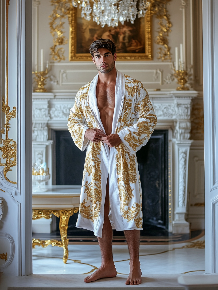 Men's Batik Robe  Royal Luxury Pajamas