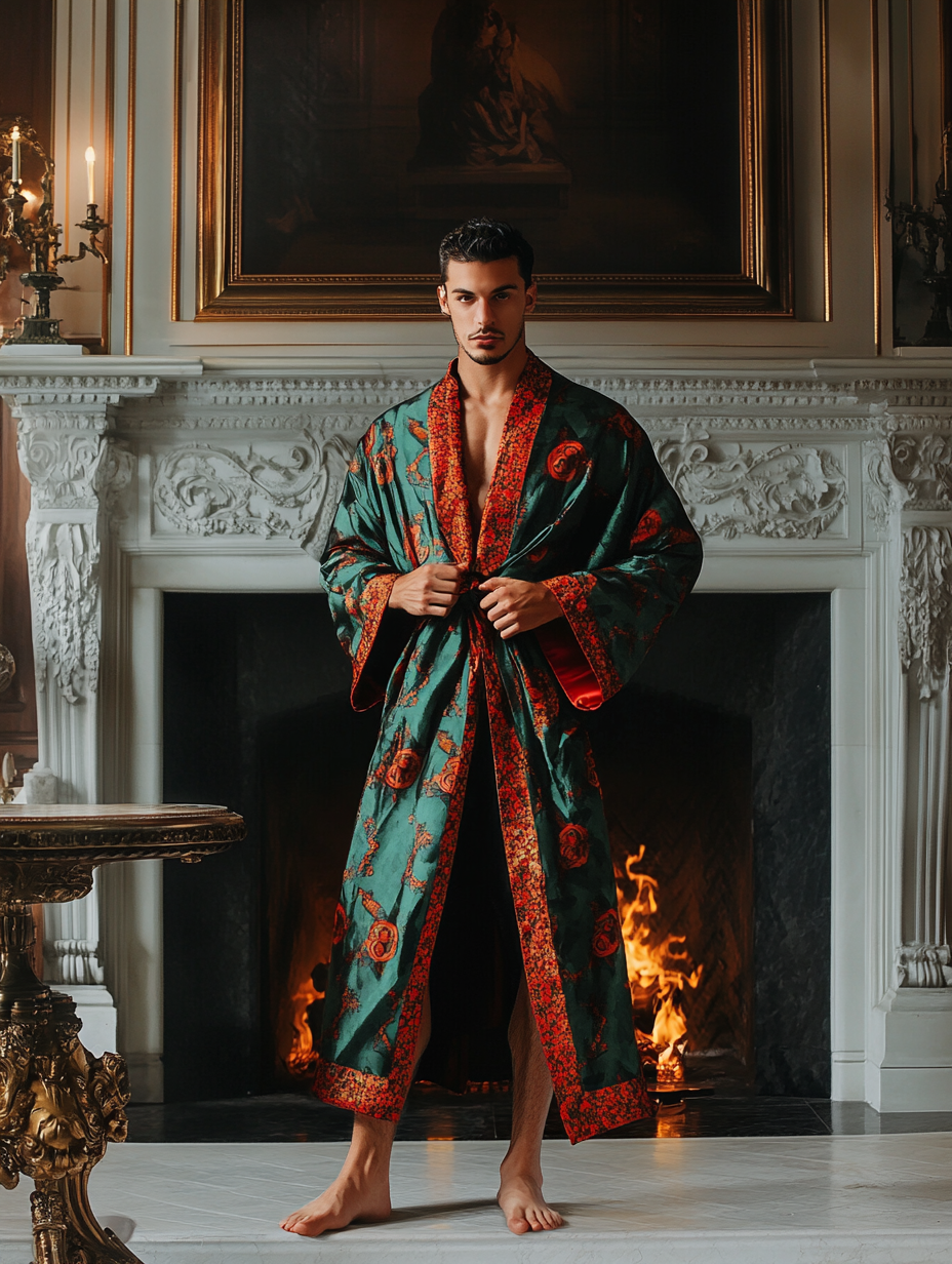 Men's Batik Robe  Royal Luxury Pajamas