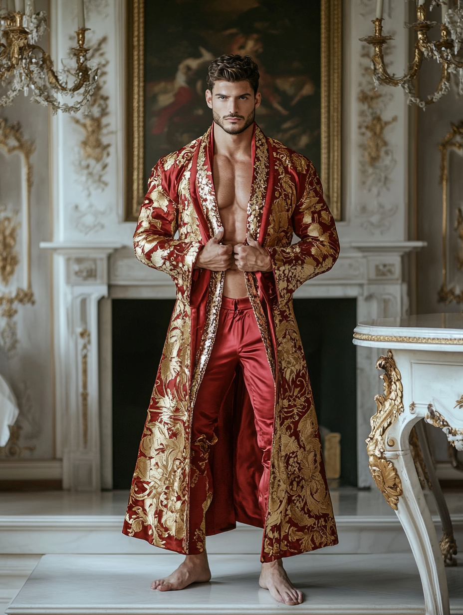 Men's Batik Robe  Royal Luxury Pajamas
