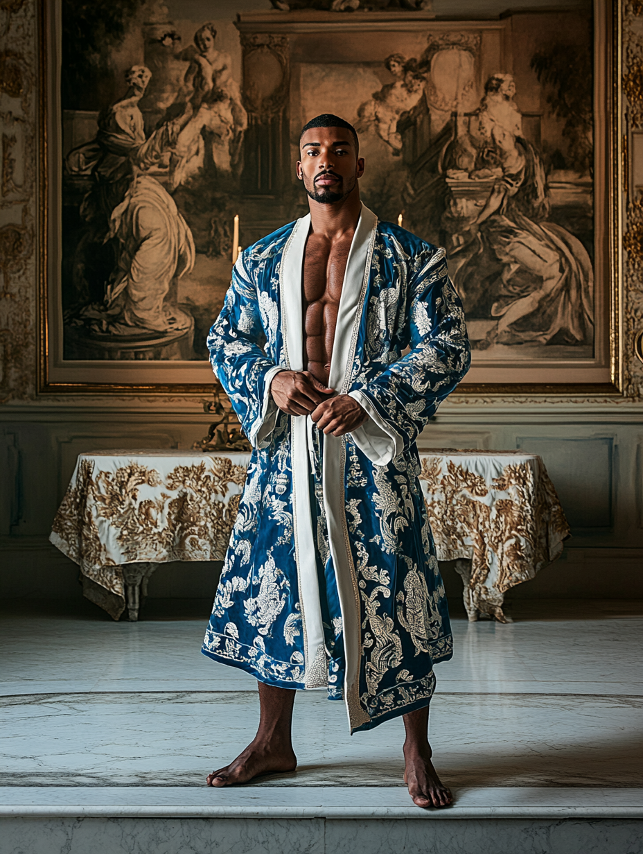 Men's Batik Robe  Royal Luxury Pajamas