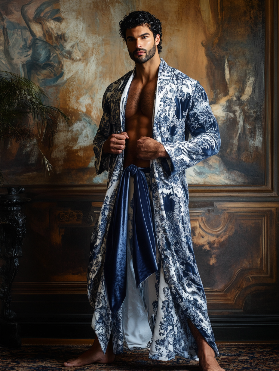 Men's Batik Robe  Royal Luxury Pajamas