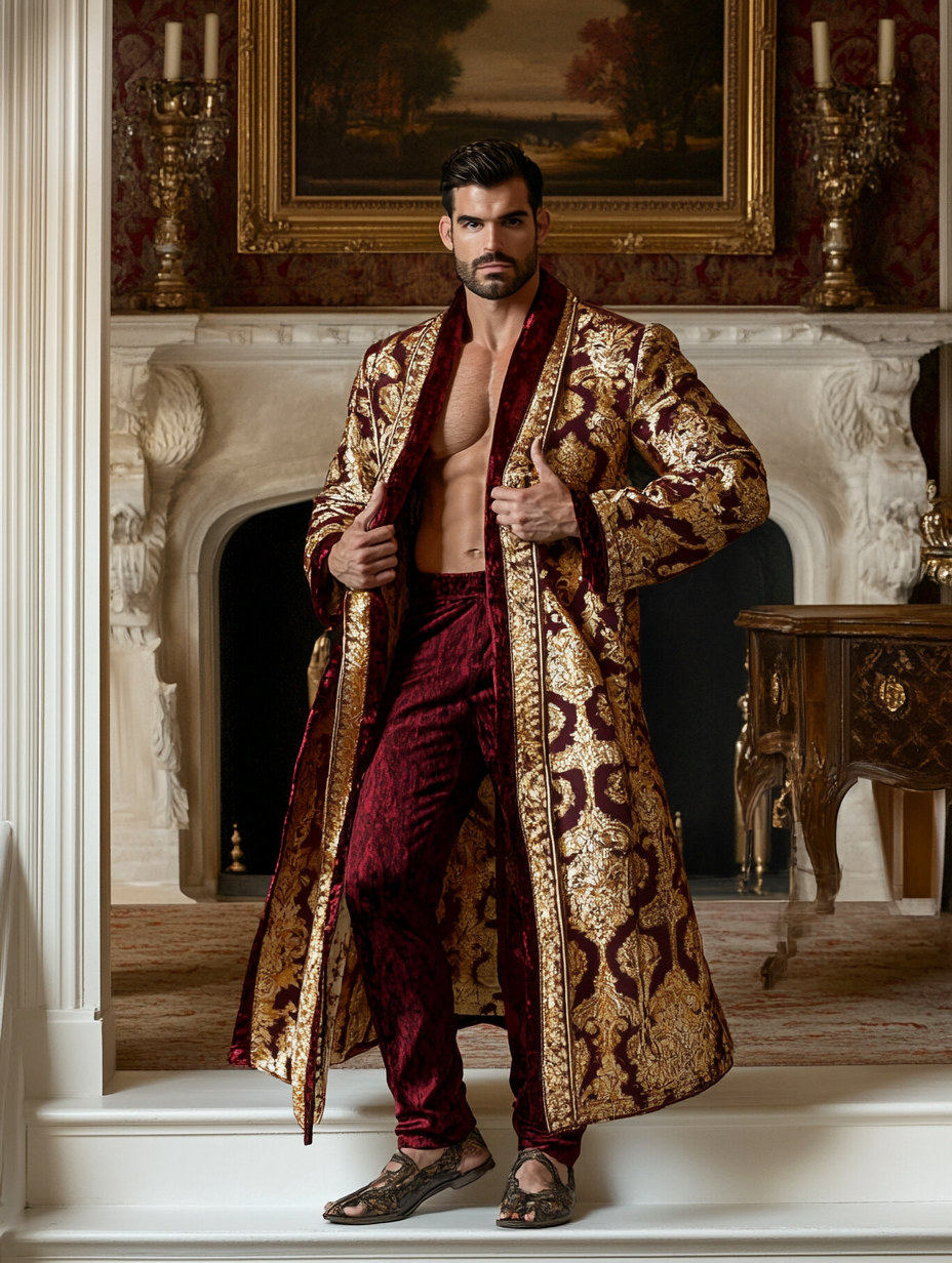 Men's Batik Robe  Royal Luxury Pajamas