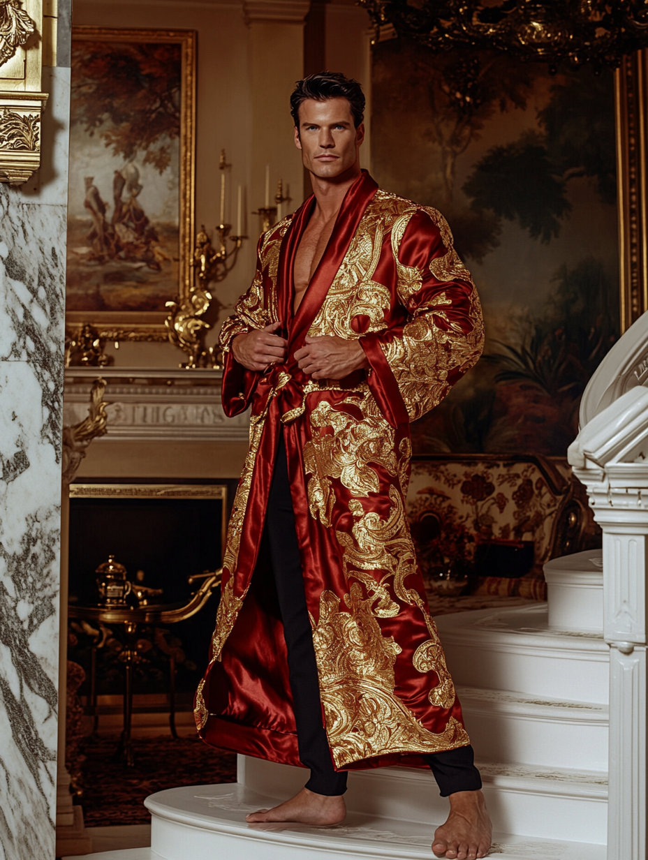 Men's Batik Robe  Royal Luxury Pajamas