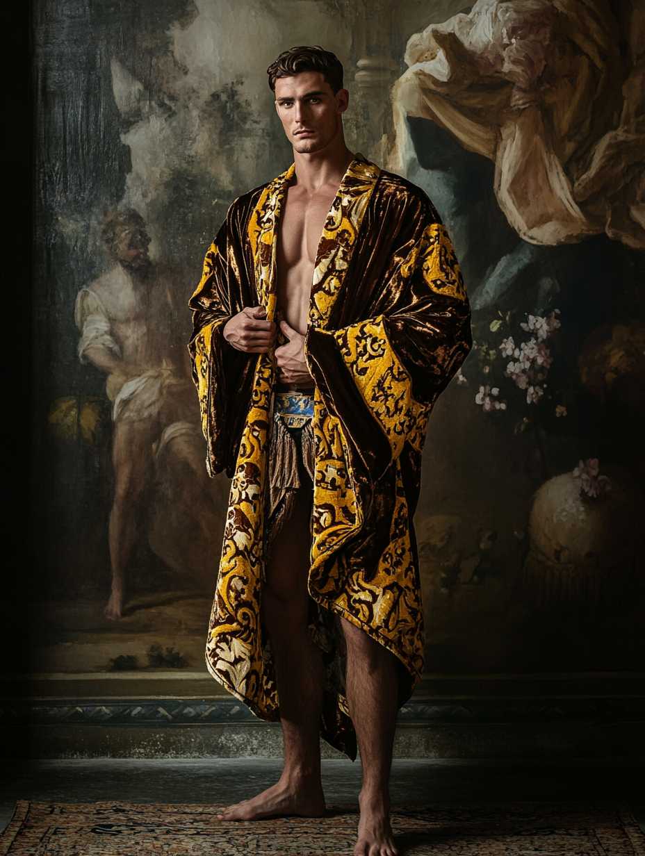 Men's Batik Robe  Royal Luxury Pajamas