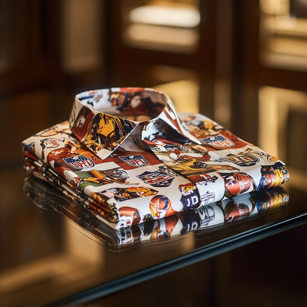 Perfect Fit Comfortable Luxurious Super Bowl Exclusive Design Pattern Casual vacation Long Sleeve Shirt