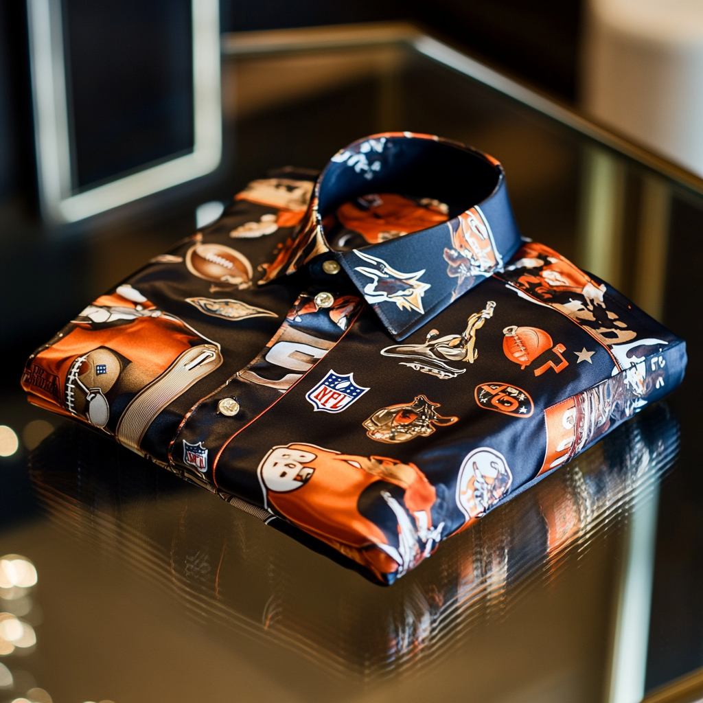 Perfect Fit Comfortable Luxurious Super Bowl Exclusive Design Pattern Casual vacation Long Sleeve Shirt