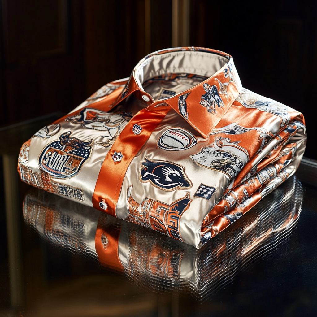 Perfect Fit Comfortable Luxurious Super Bowl Exclusive Design Pattern Casual vacation Long Sleeve Shirt