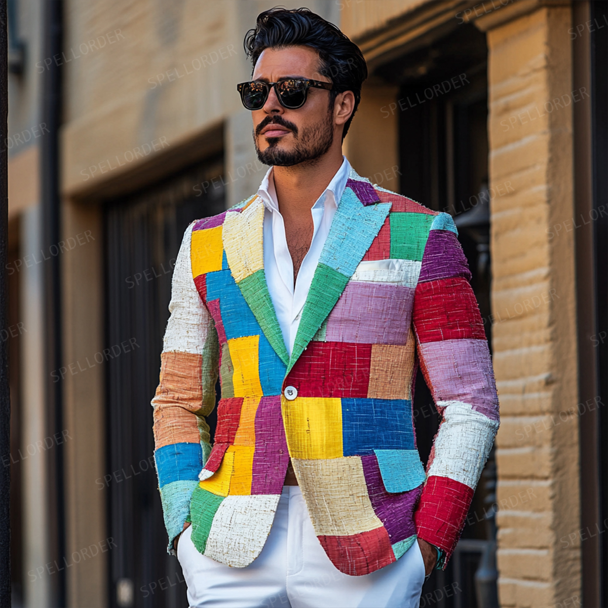 Men's Luxury Embroidery  Business Casual Fashion Blazer Jacket Suit  Jacke Anzug