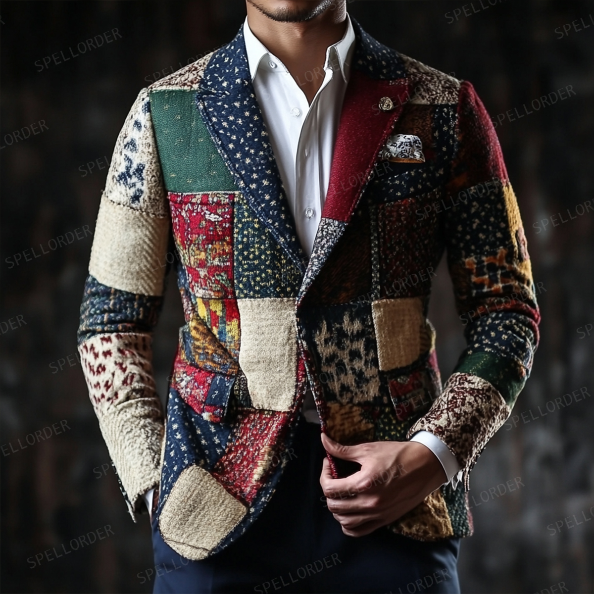 Men's Luxury Embroidery  Business Casual Fashion Blazer Jacket Suit  Jacke Anzug