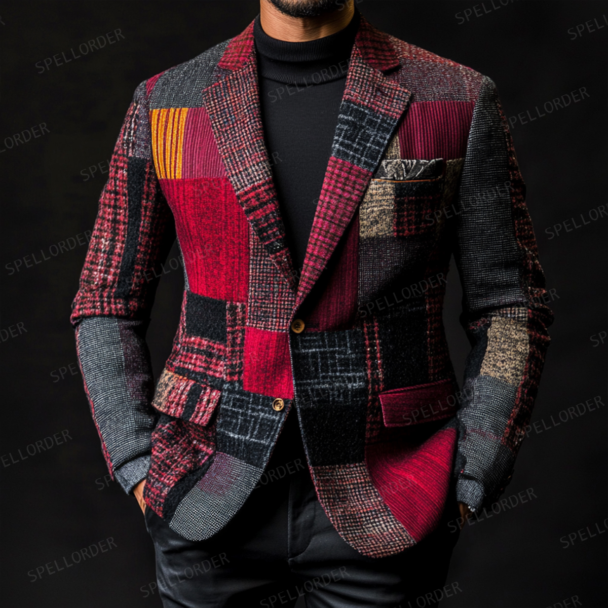 Men's Luxury Embroidery  Business Casual Fashion Blazer Jacket Suit  Jacke Anzug